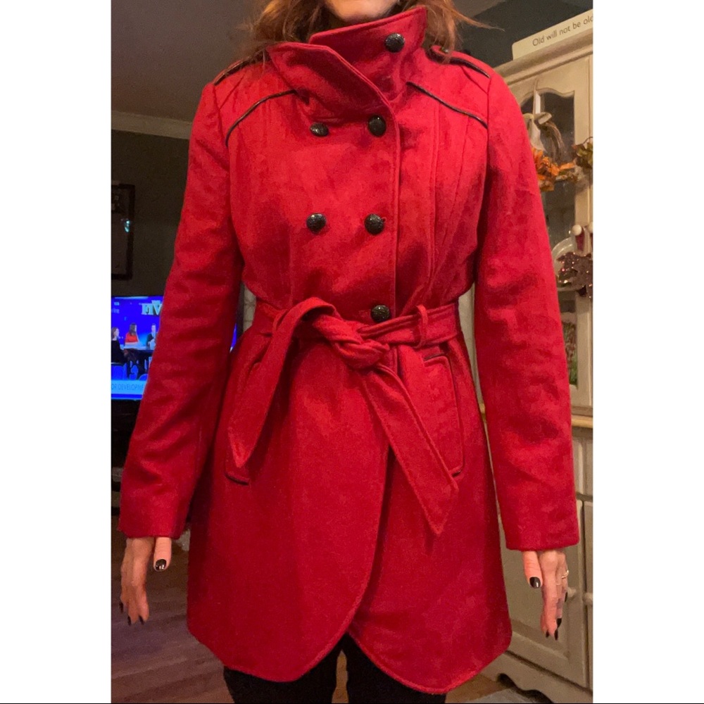 Red Guess lined winter coat, size L
